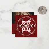 メリークリスマスビッグホワイトスノーフレーク、写真 ノートカード (正面/裏面インサイチュ)