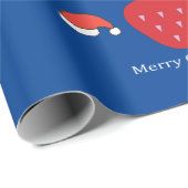 メリークリスマスビッグレッドストロベリー&サンタハッツ ラッピングペーパー (ロールコーナー)