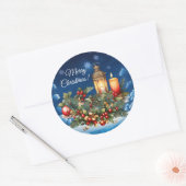 メリークリスマスビニールステッカー ラウンドシール (封筒)