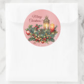 メリークリスマスビニールステッカー ラウンドシール (バッグ)