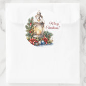 メリークリスマスビニールステッカー ラウンドシール (バッグ)