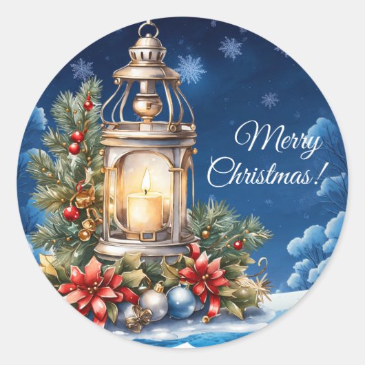 メリークリスマスビニールステッカー ラウンドシール (正面)