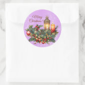 メリークリスマスビニールステッカー ラウンドシール (バッグ)