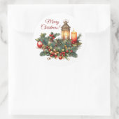 メリークリスマスビニールステッカー ラウンドシール (バッグ)