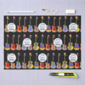 メリークリスマスビパーソナライズされたジネスロゴギター 薄葉紙 (クラフト)