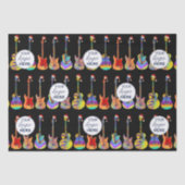 メリークリスマスビパーソナライズされたジネスロゴギター 薄葉紙 (正面)