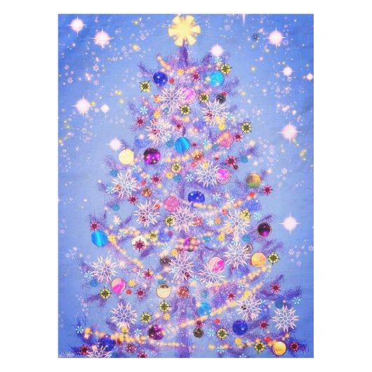 メリークリスマスビューティフルクリスマスツリーテーブルクロス テーブルクロス (正面)