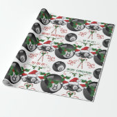 メリークリスマスビリヤード8ボールサンタ ラッピングペーパー (アンロールド)