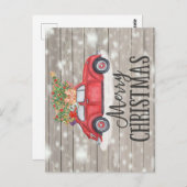 メリークリスマスビンテ素朴ージカープレゼントツリー ポストカード (正面/裏面)