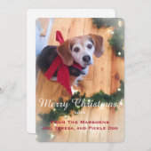 メリークリスマスビーグルカスタマイズ可能フラットカード シーズンカード (正面/裏面)