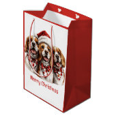 メリークリスマスビーグル犬 ミディアムペーパーバッグ (裏面アングル)