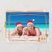 メリークリスマスビーチとパイナップル&フラワー シーズンカード (正面/裏面)