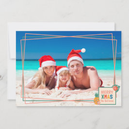 メリークリスマスビーチとパイナップル&フラワー シーズンカード