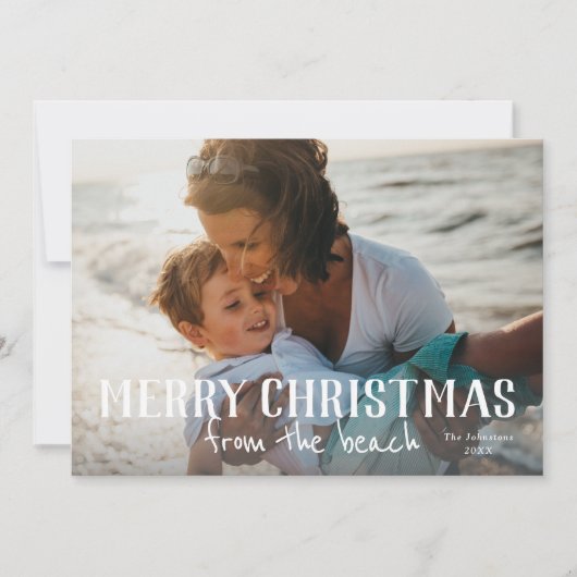 メリークリスマスビーチの写真 カード (正面)