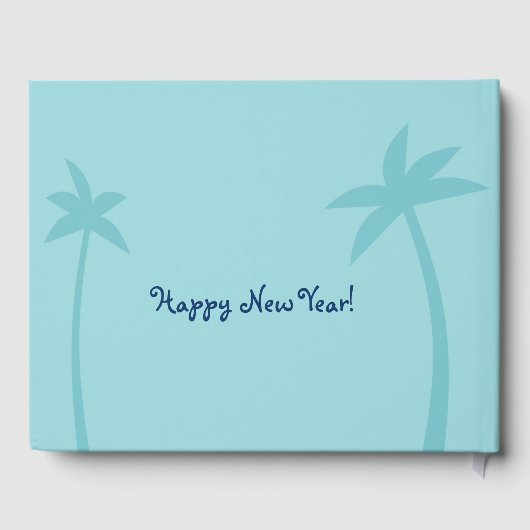 メリークリスマスビーチサンタおもしろいパーソナライズ ゲストブック (裏面)