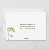 メリークリスマスビーチフラミンゴバジェット シーズンカード (裏面)