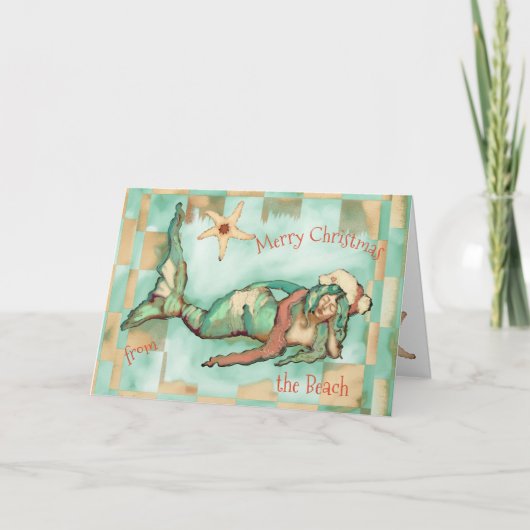 メリークリスマスビーチマーメイドサンタハットペルソナリズ シーズンカード (正面)