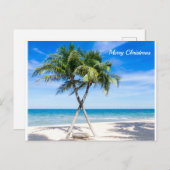 メリークリスマスビーチヤシの木 ポストカード (正面/裏面)