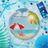 メリークリスマスビーチ ペーパープレート (パーティー)