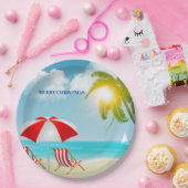 メリークリスマスビーチ ペーパープレート (パーティー)