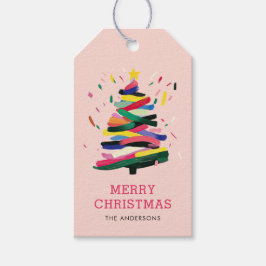 メリークリスマスピはっきりしたクカラフルックホリデー ギフトタグ