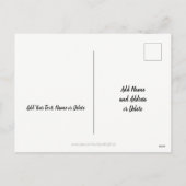 メリークリスマスピアノキーズタイポグラフィ白黒 シーズンポストカード (裏面)