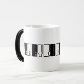 メリークリスマスピアノ鍵タイポグラフィ白黒 モーフィングマグカップ (正面左)