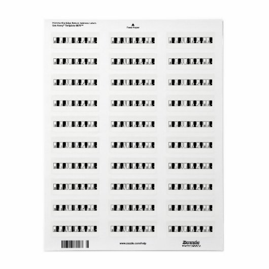 メリークリスマスピアノ鍵タイポグラフィ白黒 ラベル (フルシート)