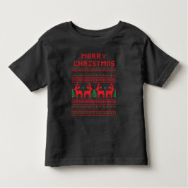 メリークリスマスピクセルアートスタイルTシャツ トドラーTシャツ