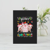 メリークリスマスピグシャツサンタハットライトクリスマスフー 招待状 (スタンド正面)