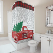 メリークリスマスピックアップと木のシャワーカーテン シャワーカーテン (インサイチュ)