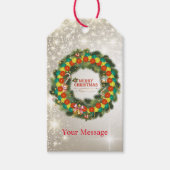メリークリスマスピックボール1オプションギフトラベル ギフトタグ (正面)