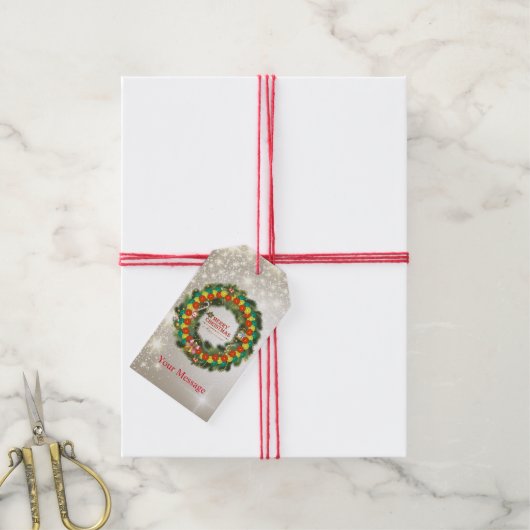 メリークリスマスピックボール1オプションギフトラベル ギフトタグ (より糸付き)