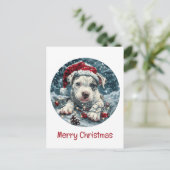 メリークリスマスピットブルサンタパピー シーズンポストカード (スタンド正面)