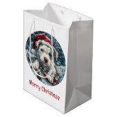 メリークリスマスピットブルサンタパピー ミディアムペーパーバッグ (裏面アングル)