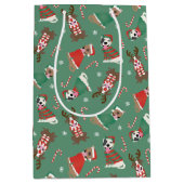 メリークリスマスピットブルドッグ ミディアムペーパーバッグ (正面)