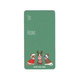 メリークリスマスピットブルドッグ ラベル