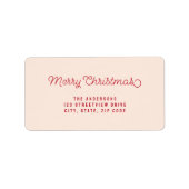 メリークリスマスピモダンンク差出人住所 ラベル (正面)