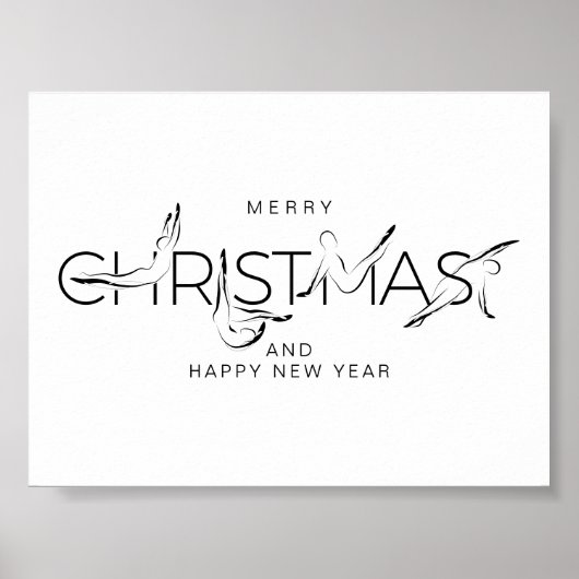 メリークリスマスピラティスインストラクターギフトラベルバンペ ポスター (正面)