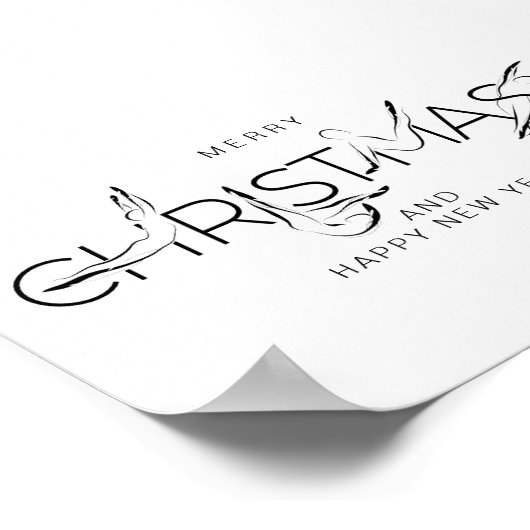 メリークリスマスピラティスインストラクターギフトラベルバンペ ポスター (角)