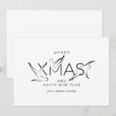 メリークリスマスピラティスインストラクターギフトラベルバンペ 招待状 (正面/裏面)