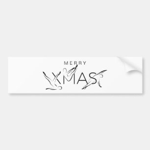 メリークリスマスピラティスインストラクターギフトラベル バンパーステッカー
