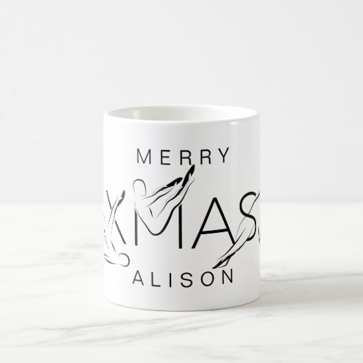 メリークリスマスピラティスインストラクターギフトラベルT-Shi コーヒーマグカップ (中央)