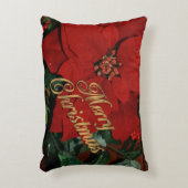 メリークリスマスピローポインセチア アクセントクッション (正面(垂直))