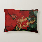 メリークリスマスピローポインセチア アクセントクッション (裏面)
