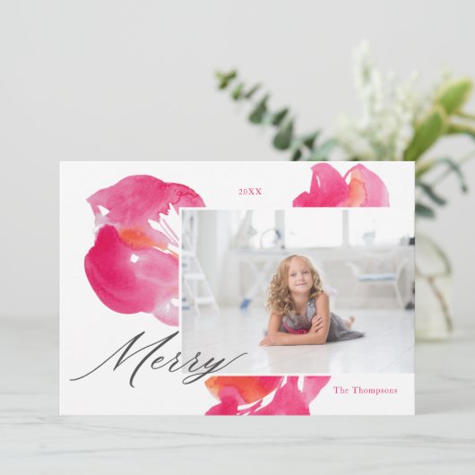 メリークリスマスピンクのはっきりした植物学 シーズンカード (スタンド正面)