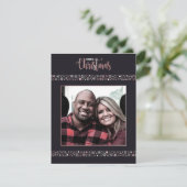 メリークリスマスピンクのスノーフレーク シーズンカード (スタンド正面)