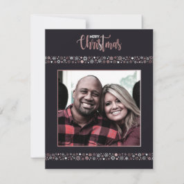 メリークリスマスピンクのスノーフレーク シーズンカード