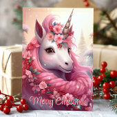 メリークリスマスピンクのユニコーン シーズンカード