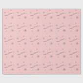 メリークリスマスピンクの雪 ラッピングペーパー (フラット)